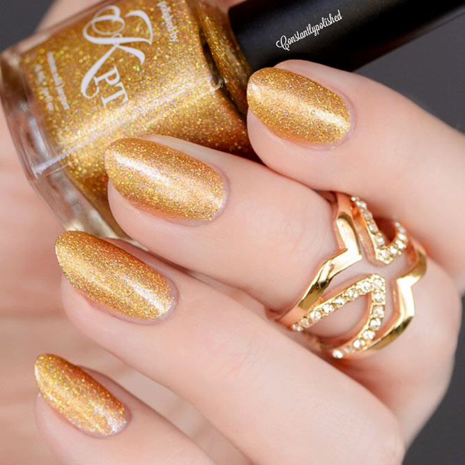Easy Gold Nail Designs