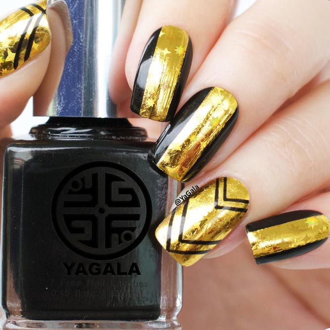 Cute Designs For Your Gold Nails