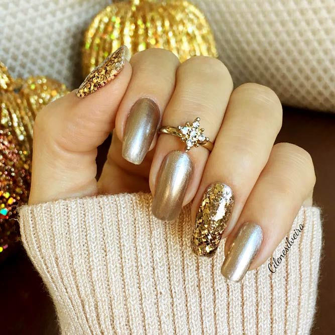 Easy Gold Nail Designs