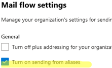 Enable sending emails as an alias in Microsoft 365