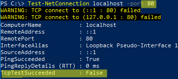 how to check the port is not listening