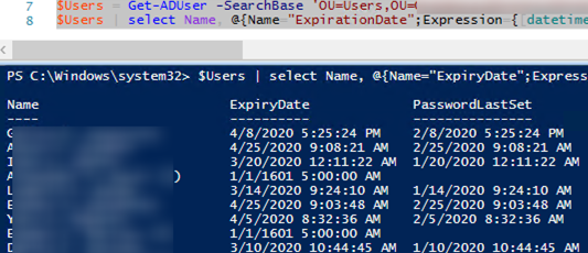 How to Get AD Users Password Expiration Date using powershell