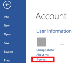 office sign out microsoft account