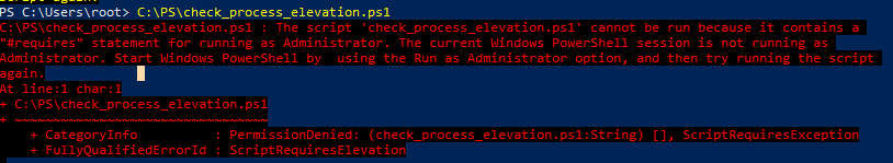 powershell ScriptRequiresElevation 