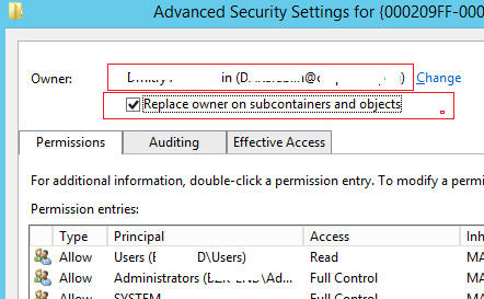 registry: Replace owner on subcontainers and objects 