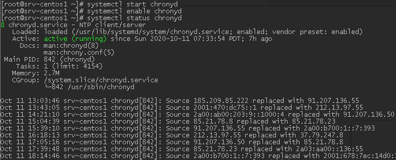 systemctl status chronyd