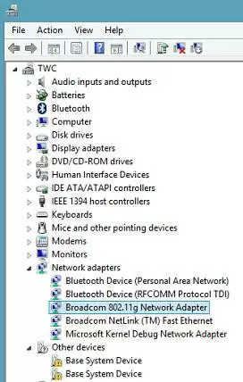 devmgr - wi-fi adapter broadcom 802-11g