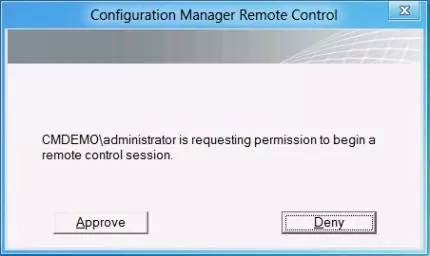 approve sccm remote control session