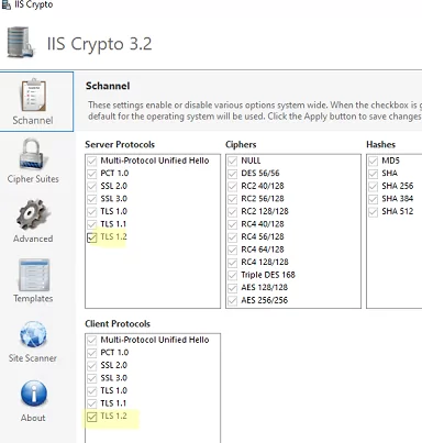 Enable and Disable TLS 1.2 on Windows Server with IISCrypto 