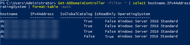 Get-ADDomainController - powershell get domain controller info