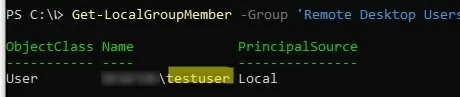 powershell - list remote desktop users group membership