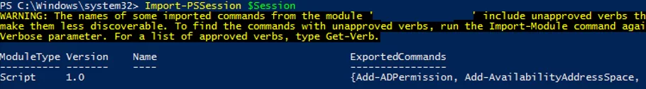 Import-PSSession from remote exchange server via powershell