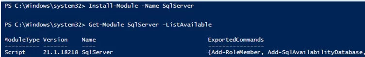 Install powershell Module SqlServer