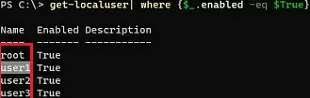 list local usernames on windows 11 with powershell