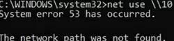 net use: error network path not found 53