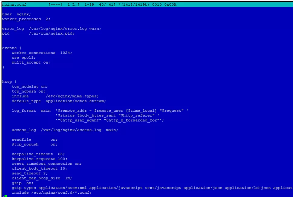 nginx config file for high performance web server with php-fpm