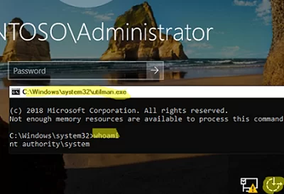 Run elevated command promt on Windows Server logon screen