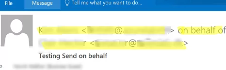 send on behalf in email messages 