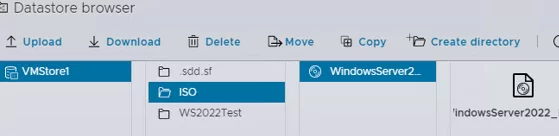Upload windows iso to vmware datastore